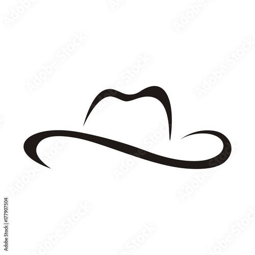 Cowboy hat logo initial  design template vector illustration