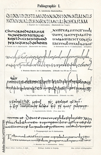Palaeography I (from Meyers Lexikon, 1896, 13/420/421)