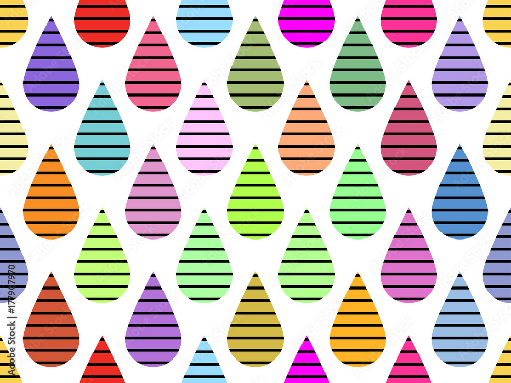 Striped drop seamless pattern. Vector illustration