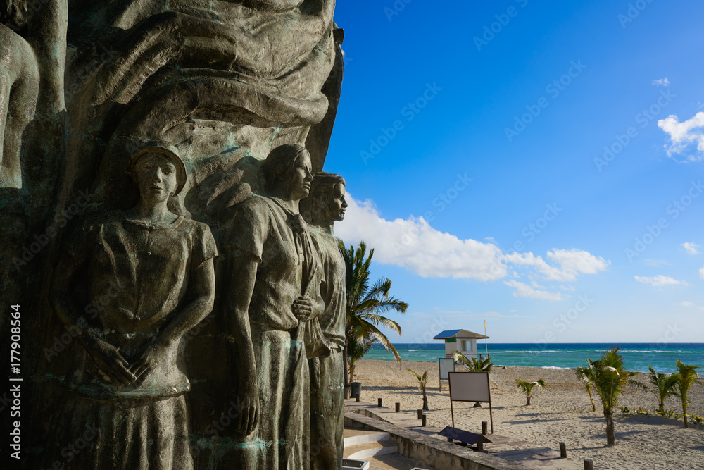 Playa del Carmen Portal Maya sculpture