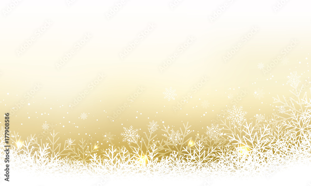 Naklejka premium Christmas abstract vector wallpaper with snowfall, glitter, snowflakes and stripe for your content.