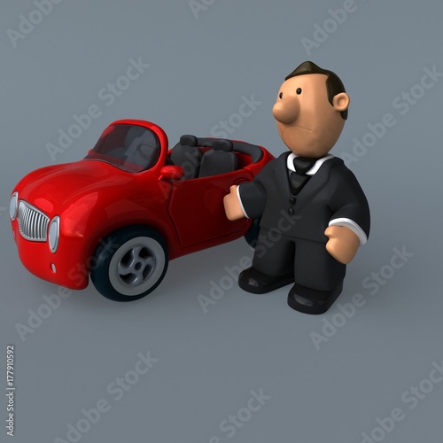 Cartoon businessman - 3D Illustration