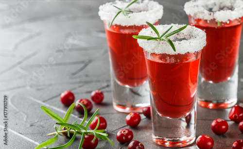 Wallpaper Mural Red alcoholic cocktail cranberry and vodka with rosemary. Selective focus. Copy space Torontodigital.ca
