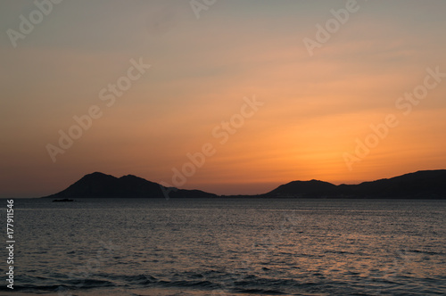 Ocean under sunset light