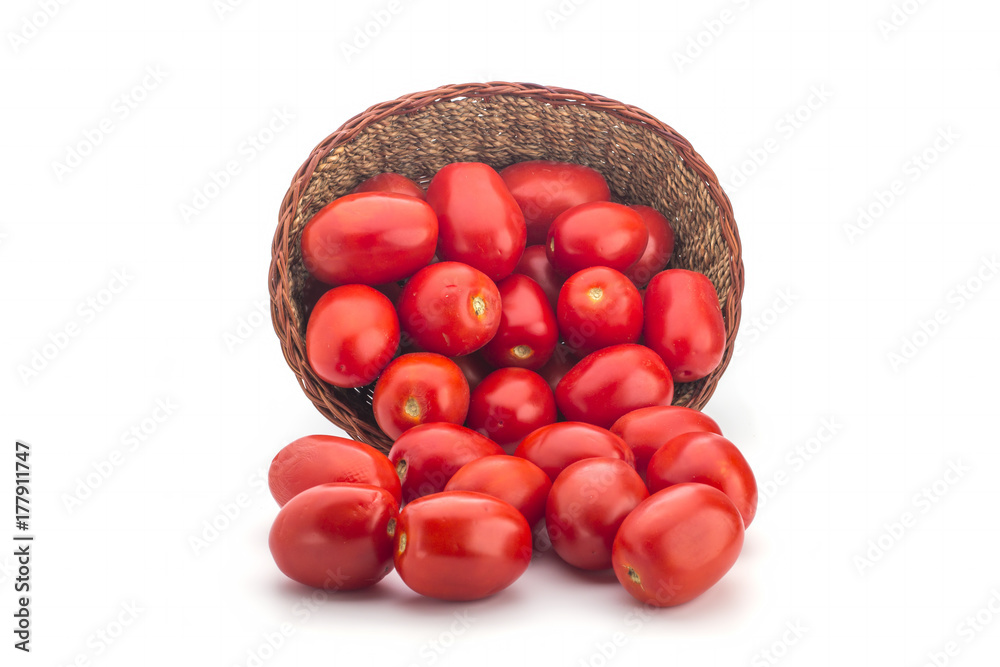Basket with tomatoes Basket with tomatoes