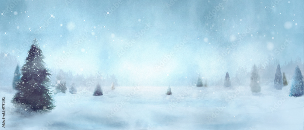 Fototapeta premium Winter snowy trees