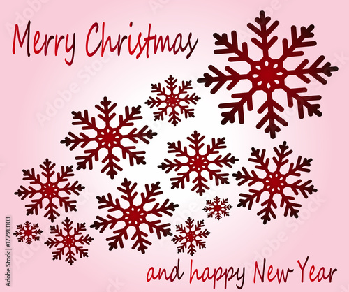 Red vintage gradient snowflakes - a beautiful idea for a Christmas card