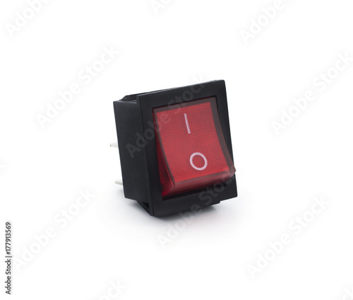 Set of switches and buttons, isolated on white background