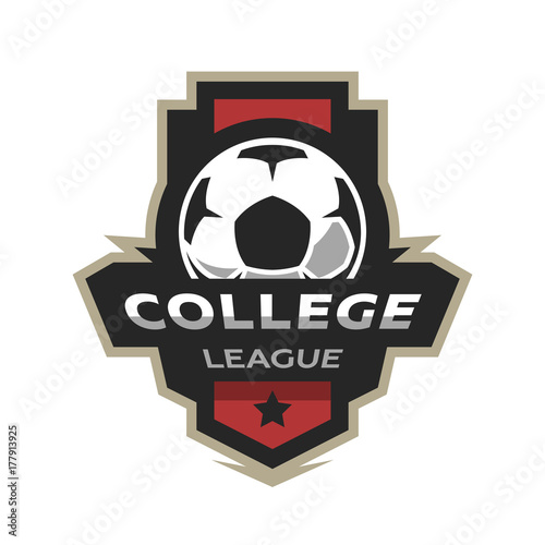 College league, soccer logo.