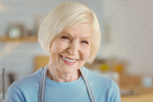Portrait of a delighted aged woman