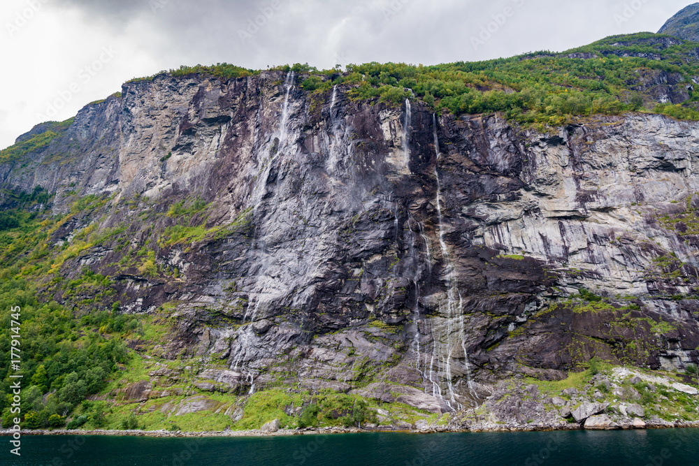 Seven Sisters Waterfall in Geirangerfjord Seven Sisters Waterfall in Geirangerfjord