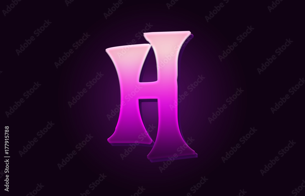letter H alphabet 3d text logo icon design