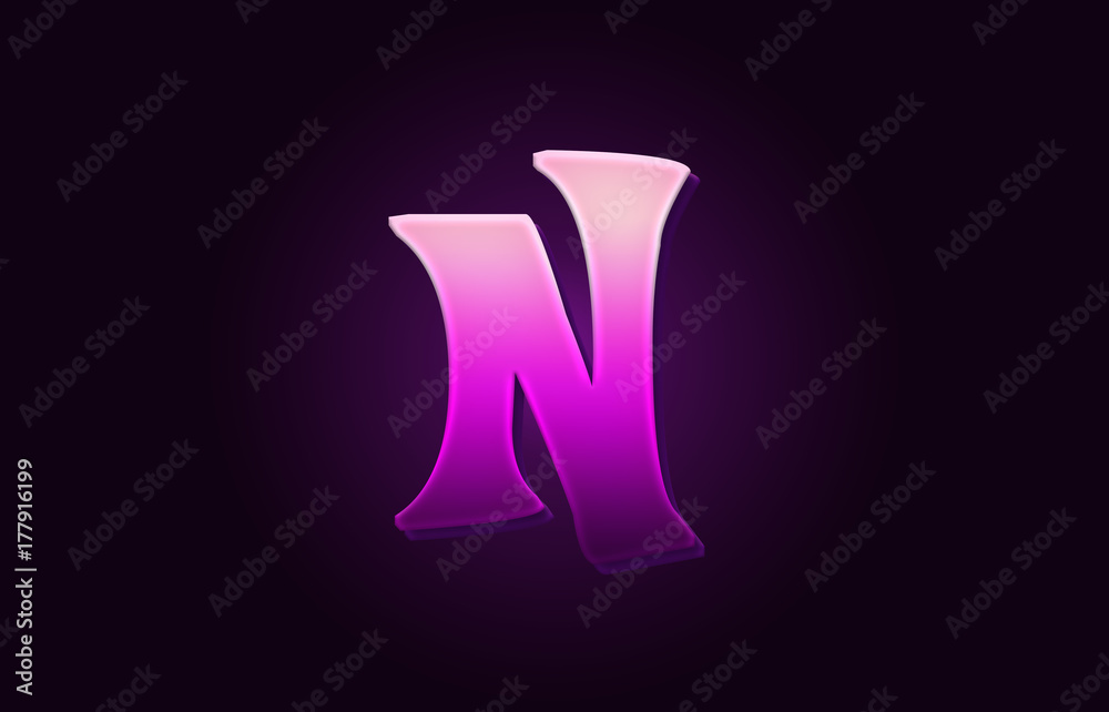 Letter N Alphabet 3d Text Logo Icon Design Stock Illustration Adobe Stock