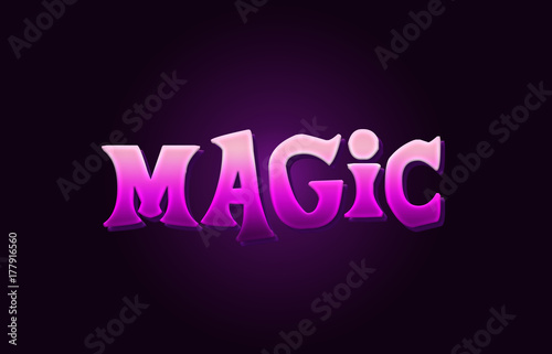 magic word 3d text pink background beautiful typography design