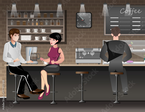 People sitting in bar or pub.