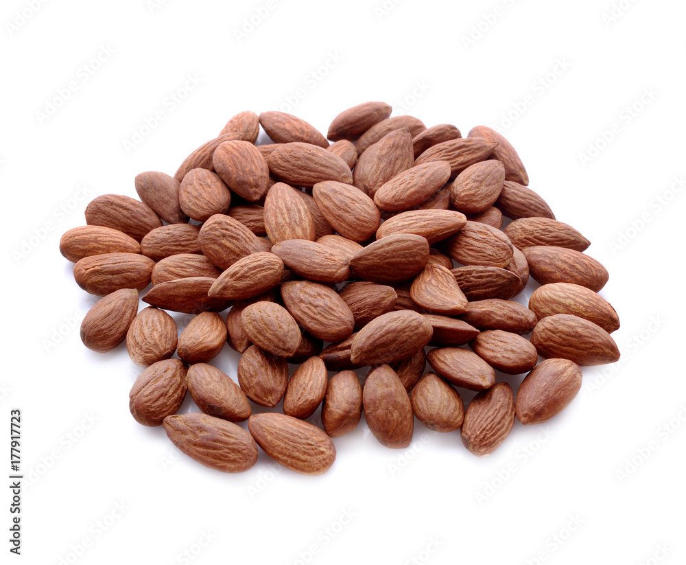 almond nuts isolated on white background