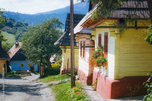 Typical Traditional Wooden Houses in Village of Vlkolinec - the UNESCO World Heritage Site, Slovakia