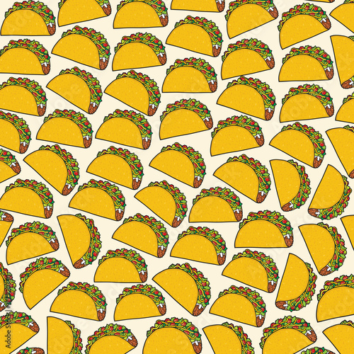 background pattern with taco - mexican food