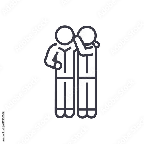 gossip line icon, sign, symbol, vector on isolated background