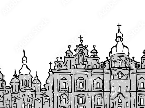 Kyiv, Ukraine famous Travel Sketch