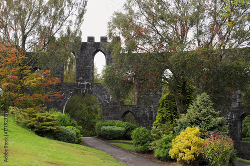 Ancient castle garden in Scotland
