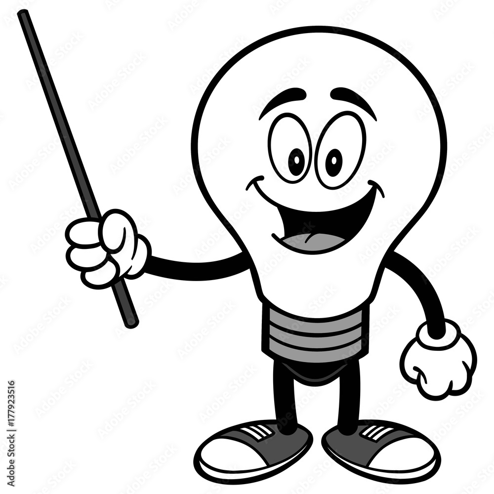 Light Bulb with Pointer Illustration Light Bulb with Pointer Illustration