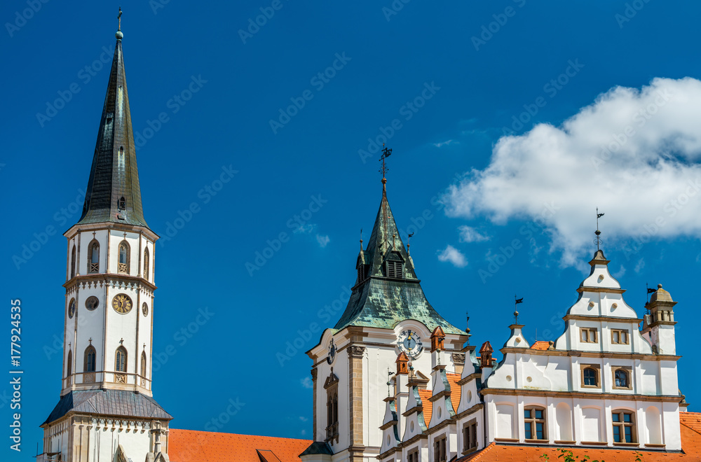Old Town Hall and St. James church in Levoca, Slovakia