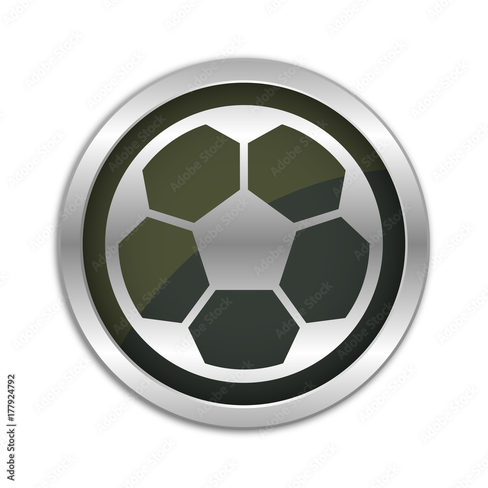 Button Set - dunkel mit silbernem Ring - Fußball Button Set - dunkel mit silbernem Ring - Fußball