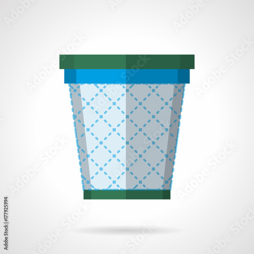 Wastepaper basket flat color vector icon