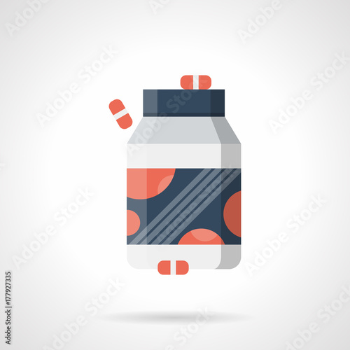 Vitamins complex flat color vector icon