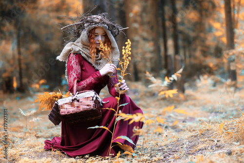 Fortune-teller conducts a ritual autumn © alexkich