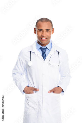 african american doctor with stethoscope