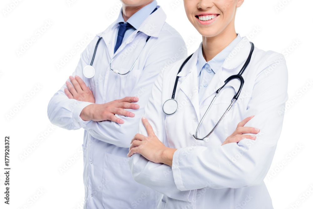 doctors in white coats with stethoscopes doctors in white coats with stethoscopes