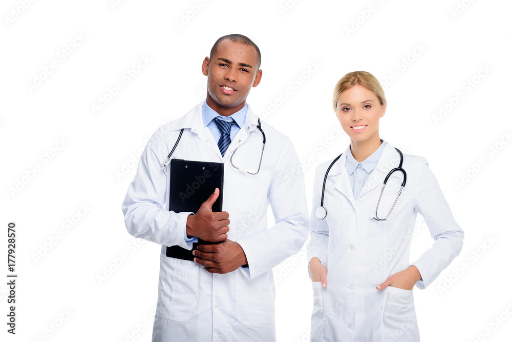 multiethnic doctors with stethoscopes multiethnic doctors with stethoscopes