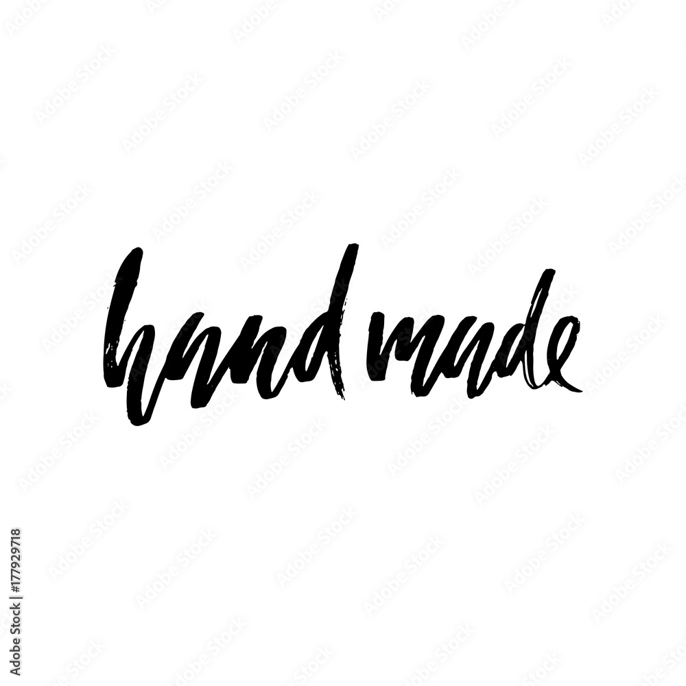 Hand made. Hand drawn dry brush lettering. Modern logo for your product and shop. Vector illustration. Hand made. Hand drawn dry brush lettering. Modern logo for your product and shop. Vector illustration.