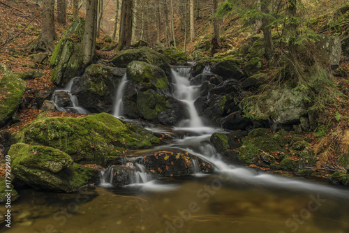 Waterfalls on river Cista in Krkonose mountains