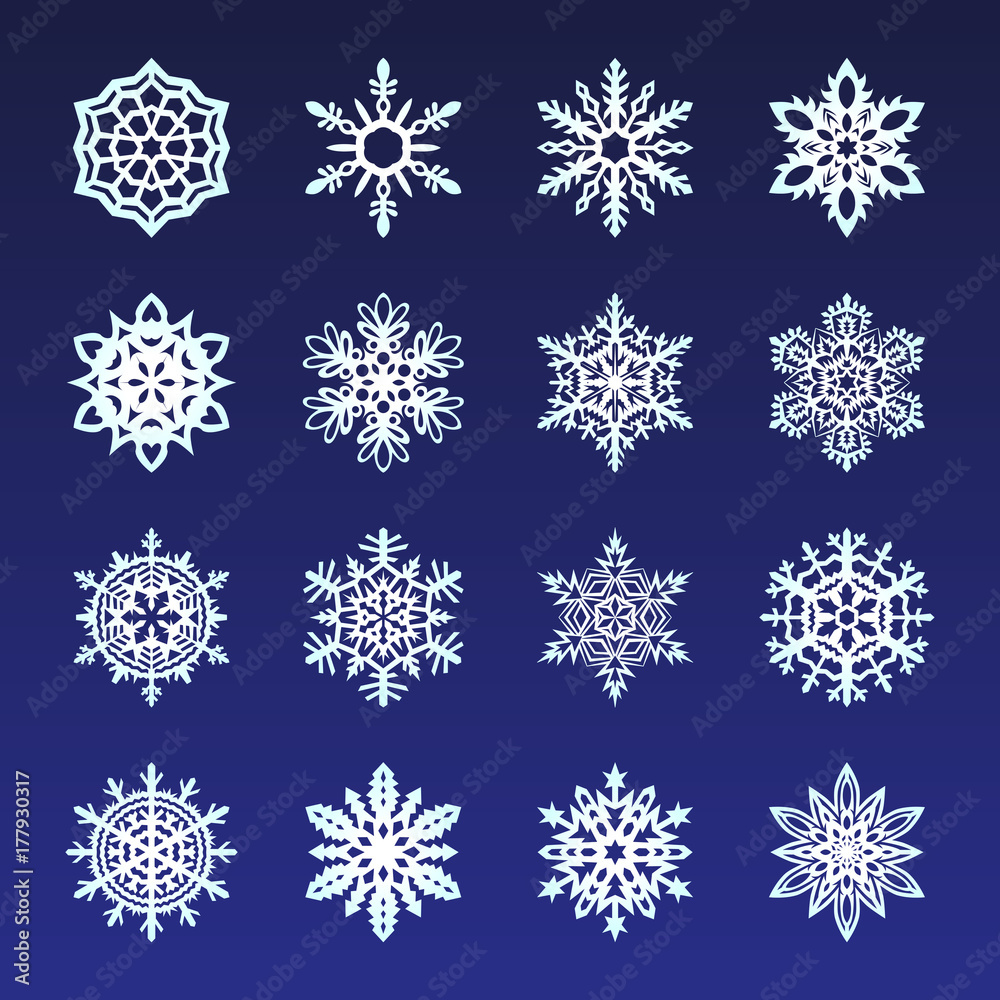 Separate Snowflakes Doodles Vector Rustic christmas clipart new year snow crystal illustration in flat style Separate Snowflakes Doodles Vector Rustic christmas clipart new year snow crystal illustration in flat style