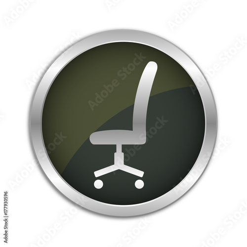 Button Set - dunkel mit silbernem Ring - Bürostuhl