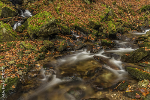 Autumn day on river Cista in Krkonose mountains