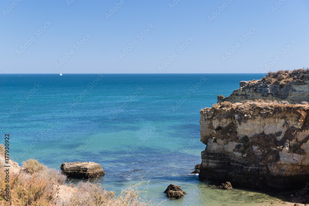 Cliff coastline in Lagos, Algarve, Portugal