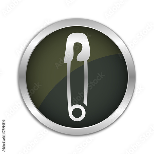 Button Set - dunkel mit silbernem Ring - Sicherheitsnadel