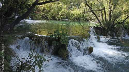 amazing landscape at the plitvice lakes in croatia