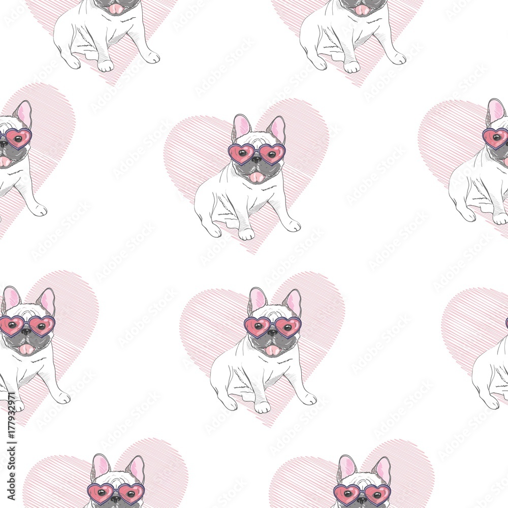 french bulldog seamless pattern
