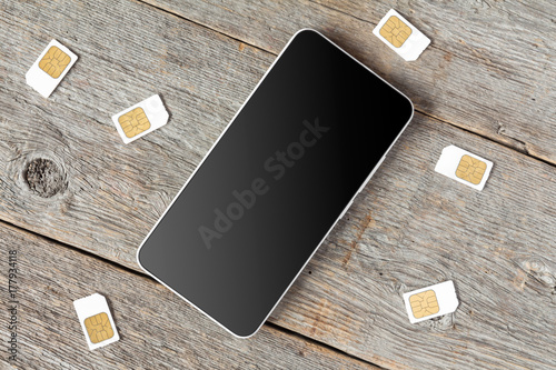 Plakat Smartphone and SIM cards