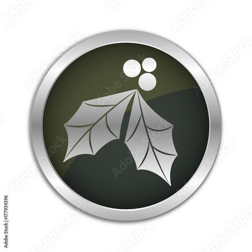 Button Set - dunkel mit silbernem Ring - Mistelzweig