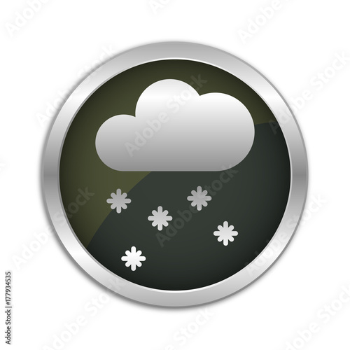 Button Set - dunkel mit silbernem Ring - Schnee Wolke - Winter