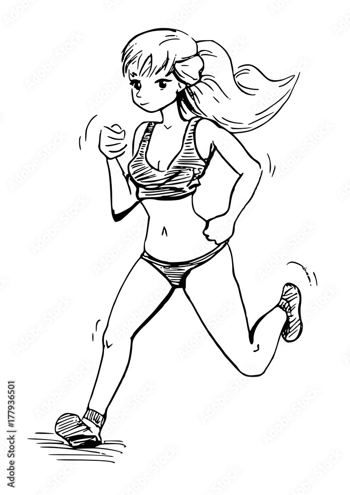 Fototapeta premium meisje loopt hard