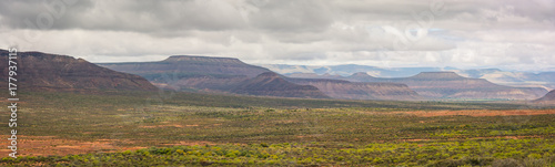 Panoramic view of the mountains in the arid Karoo region of South Africa