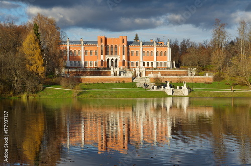 The Palace in the estate of Marfino, Moscow region, Russia. Reflection in water
