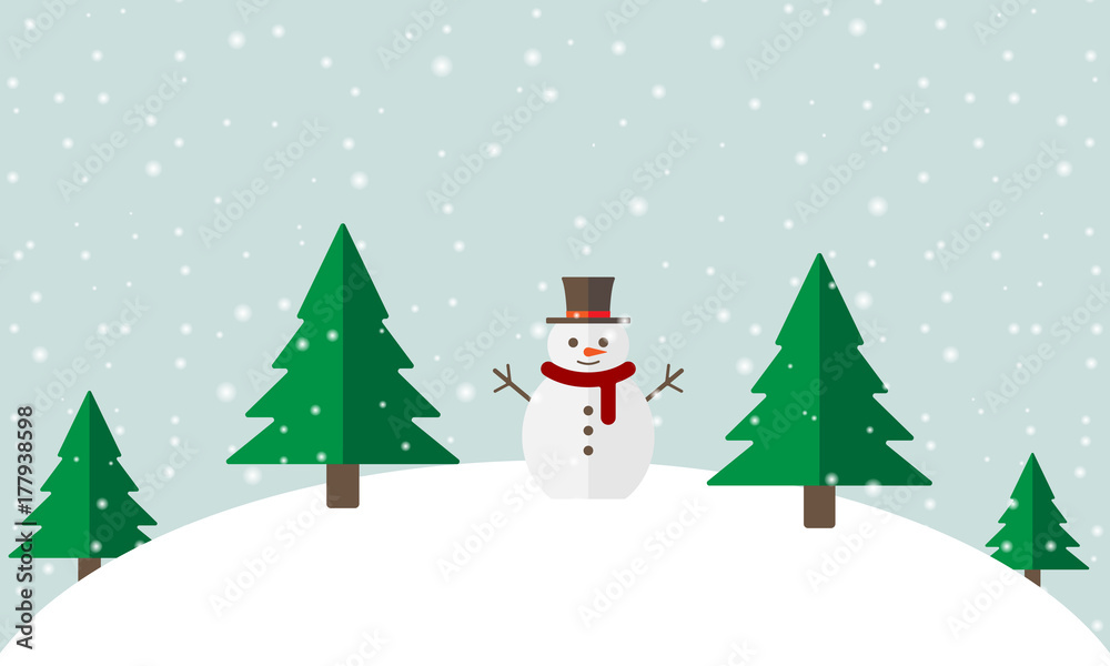 Weihnachten - Schneemann im Wald (in Grün) Weihnachten - Schneemann im Wald (in Grün)